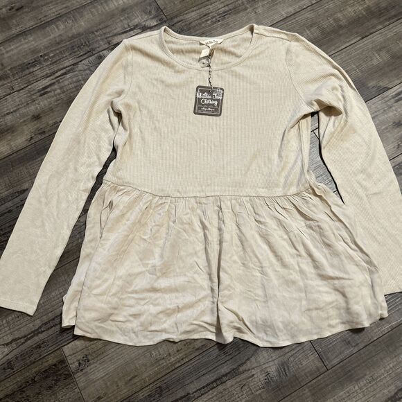 Matilda Jane Top Womens M Tan Long Sleeve NWT - Picture 1 of 7